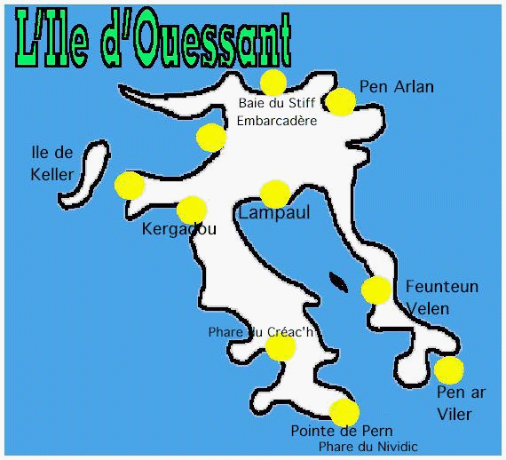Carte ractive de l'ile d'Ouessant